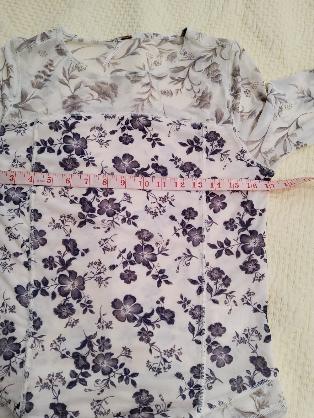Free People Betty's Garden Long Sleeve Mesh Top Size XL - Picture 12 of 16